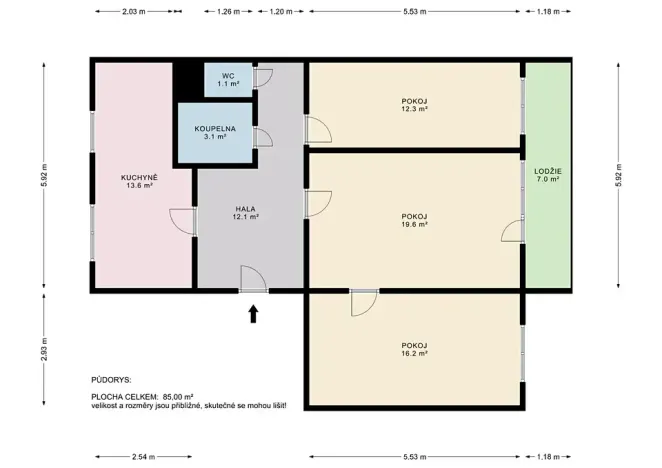 Pronájem bytu 3+1, Praha - Střížkov, Děčínská, 87 m2