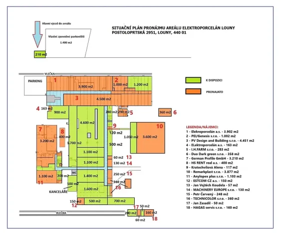 Pronájem skladu, Louny, Postoloprtská, 20000 m2