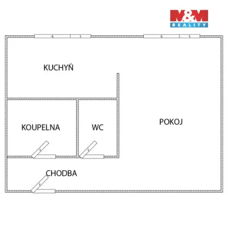 Pronájem bytu 1+1, Ostrava - Poruba, Svojsíkova, 27 m2