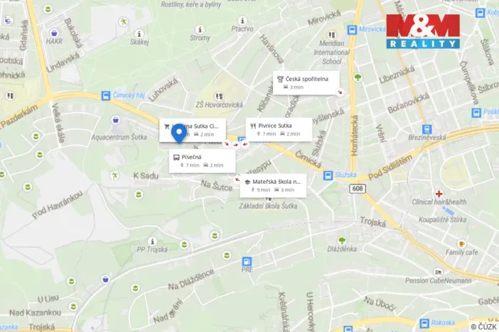 Pronájem bytu 3+1, Praha - Troja, Písečná, 58 m2