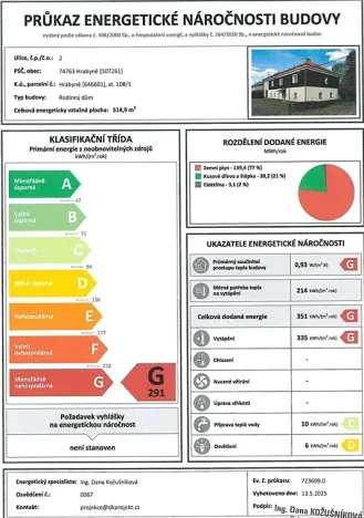 Prodej rodinného domu, Hrabyně, 515 m2