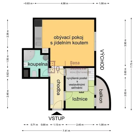 Pronájem bytu 2+kk, Jindřichův Hradec, Nušlova, 40 m2