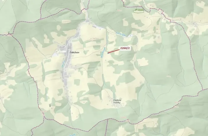 Dražba lesa, Zděchov, 1022 m2