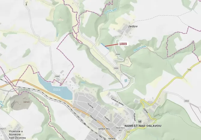 Dražba lesa, Náměšť nad Oslavou, 3001 m2