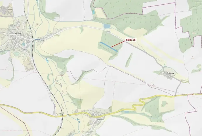 Dražba lesa, Milavče, 4689 m2