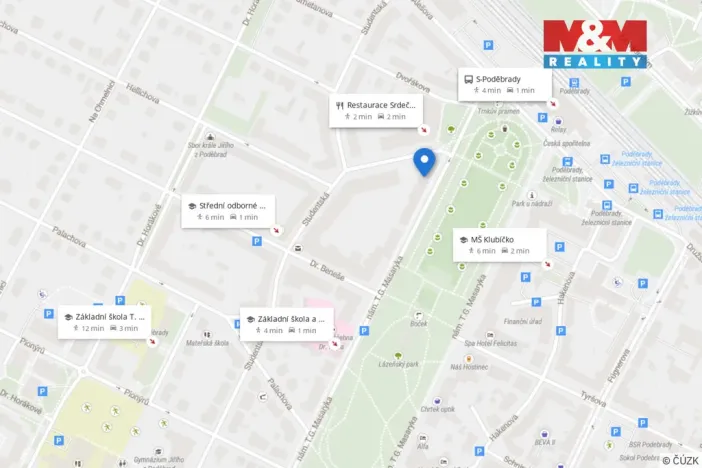 Pronájem bytu 3+kk, Poděbrady - Poděbrady II, nám. T.G.Masaryka, 76 m2