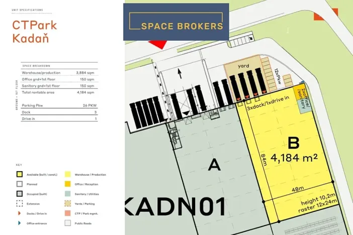 Pronájem skladu, Kadaň, 4000 m2