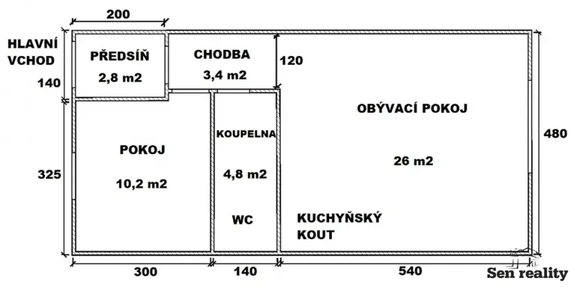 Pronájem rodinného domu, Srnojedy, Sportovní, 47 m2
