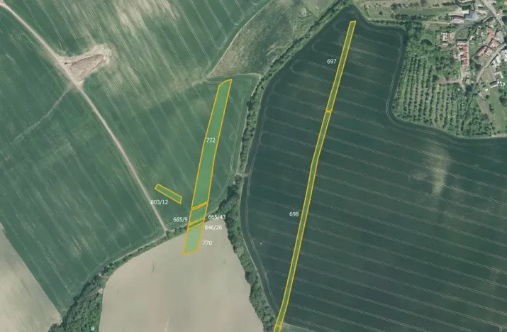 Prodej pole, Honětice, 76559 m2