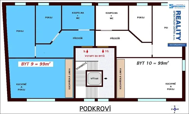 Pronájem bytu 3+kk, České Budějovice, J. Š. Baara, 99 m2