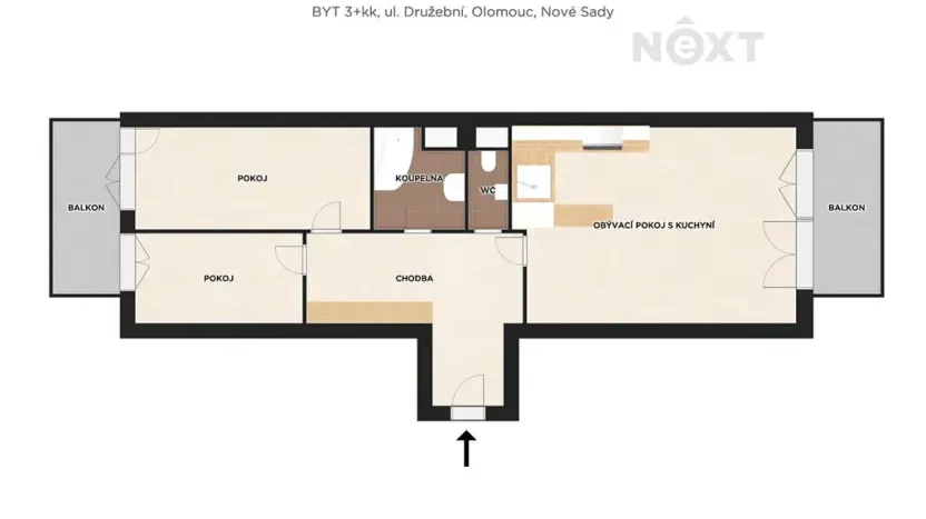 Prodej bytu 3+kk, Olomouc, Družební, 89 m2