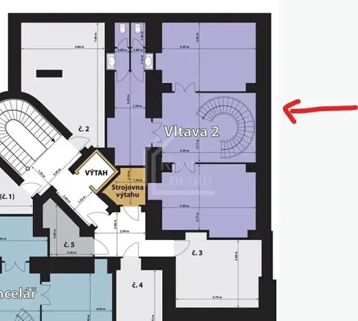 Pronájem kanceláře, Praha - Smíchov, Kořenského, 221 m2
