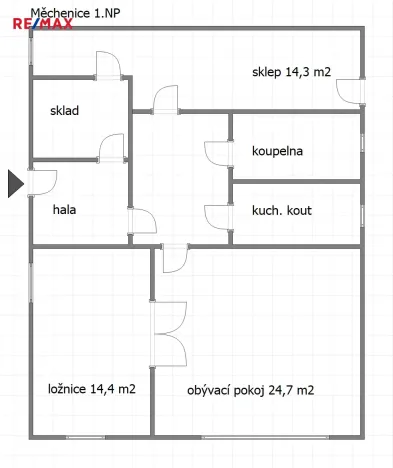 Prodej komerční nemovitosti, Měchenice, Hlavní, 330 m2