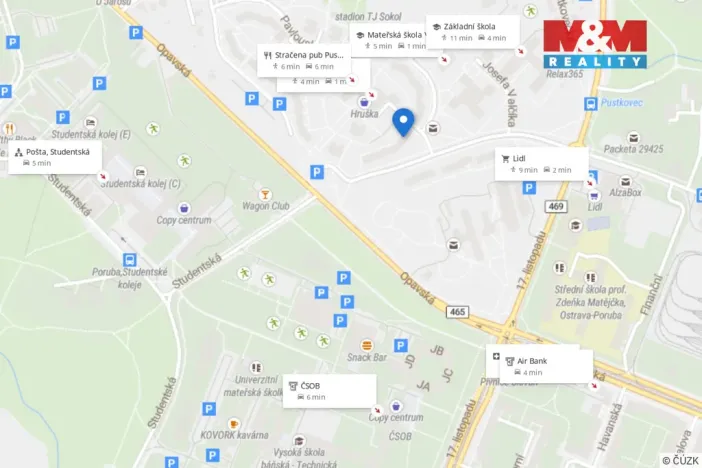 Pronájem bytu 1+1, Ostrava - Poruba, Vincence Makovského, 38 m2