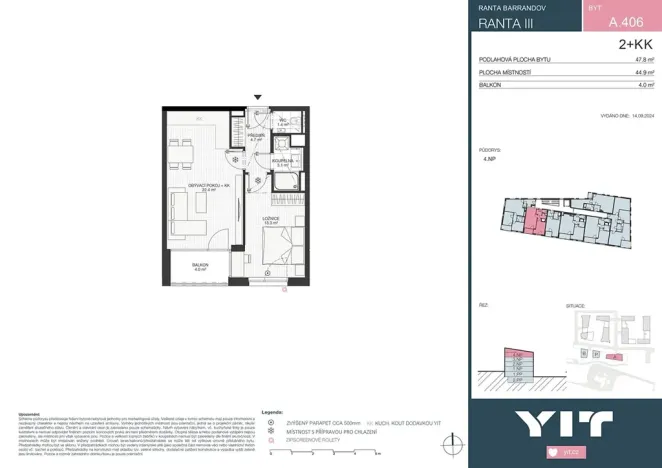Prodej bytu 2+kk, Praha - Hlubočepy, Wassermannova, 45 m2