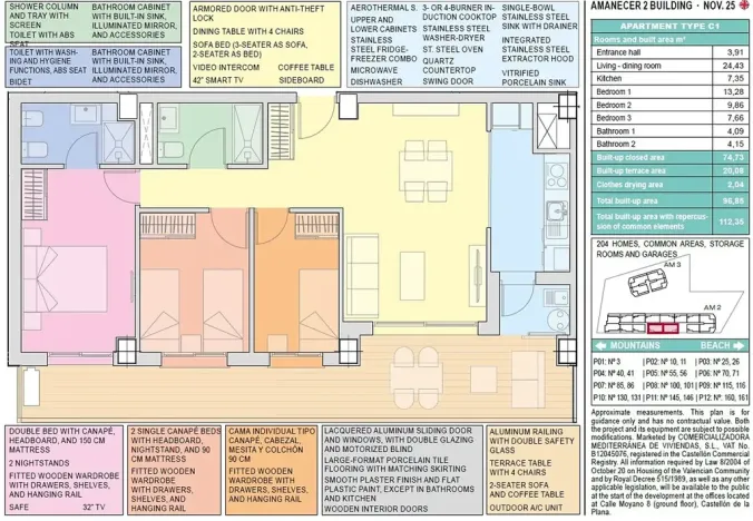 Prodej bytu 4+kk, Cabanes, Španělsko, Carrerasa Torre la Sal, 74 m2