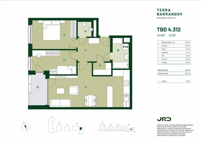 Prodej bytu 3+kk, Praha - Hlubočepy, Silurská, 80 m2