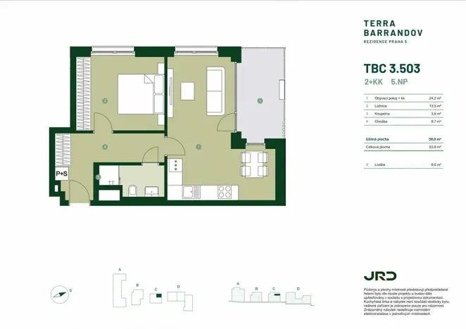 Prodej bytu 2+kk, Praha - Hlubočepy, Silurská, 54 m2