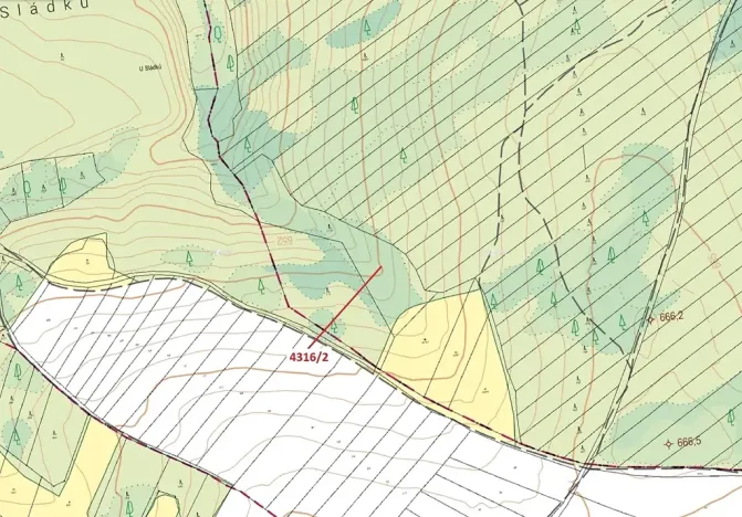 Dražba lesa, Opatov, 7085 m2
