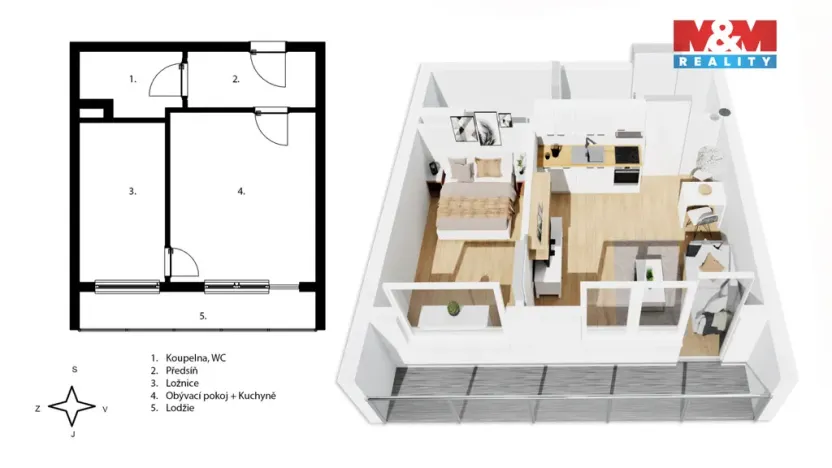 Prodej bytu 2+kk, Praha - Krč, Murgašova, 35 m2