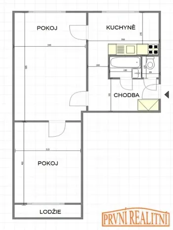 Pronájem bytu 2+1, Uherský Brod, Okružní, 52 m2