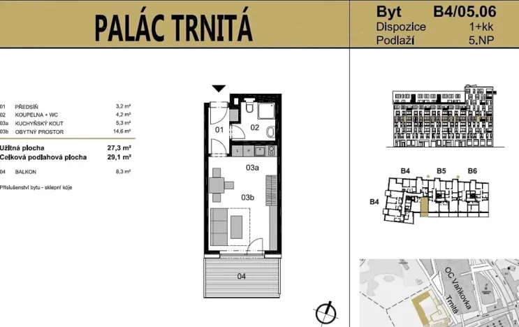Pronájem bytu 1+kk, Brno, Placzkova, 27 m2