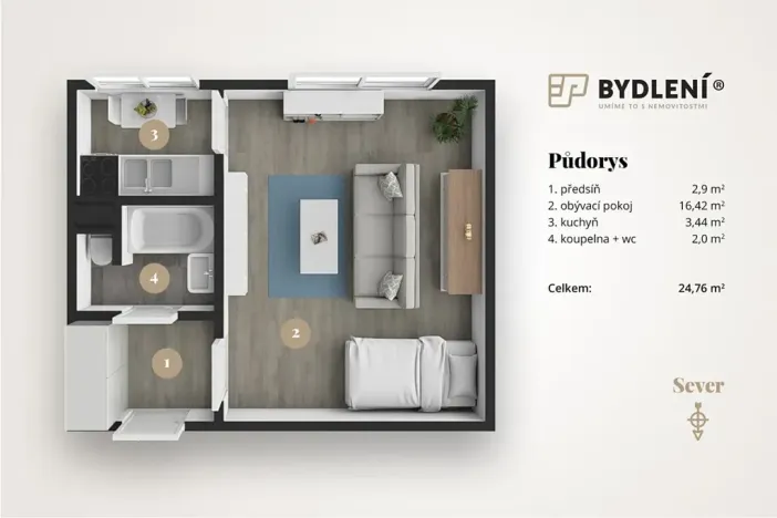 Prodej bytu 1+1, Hrob, Rybniční, 27 m2