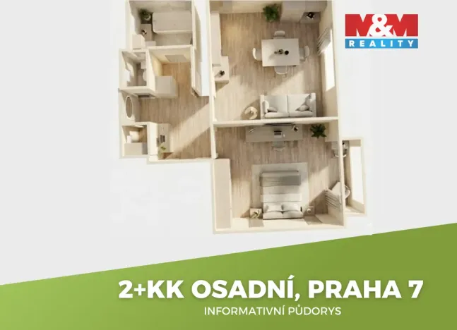 Prodej bytu 2+kk, Praha - Holešovice, Osadní, 56 m2