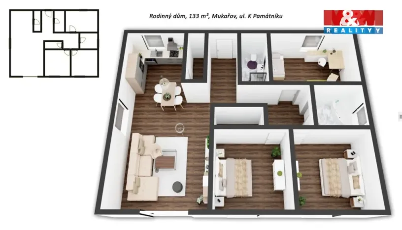 Prodej rodinného domu, Mukařov - Žernovka, K Památníku, 107 m2