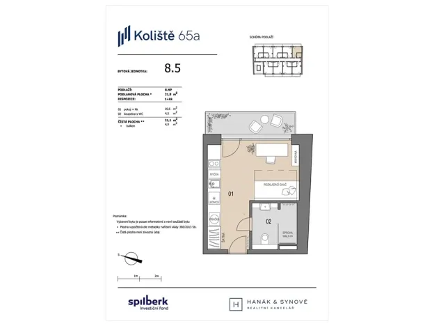Pronájem bytu 1+kk, Brno, Koliště, 22 m2