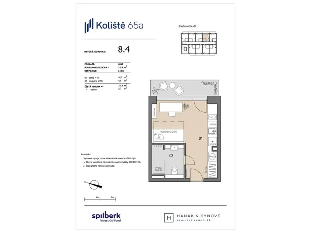 Pronájem bytu 1+kk, Brno, Koliště, 22 m2