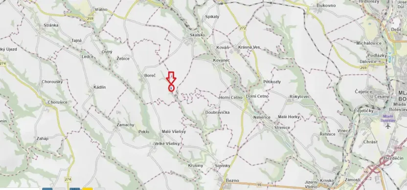 Prodej lesa, Boreč, 3833 m2