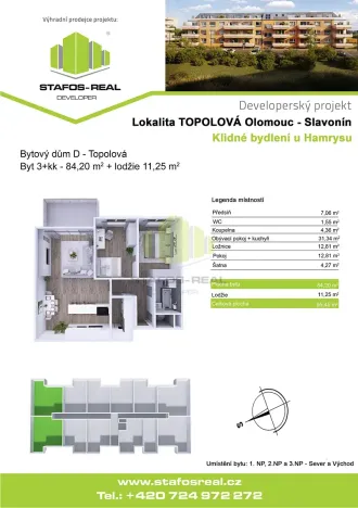 Pronájem bytu 3+kk, Olomouc, Topolová, 84 m2