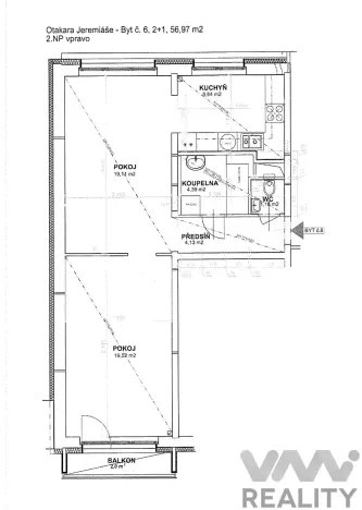Pronájem bytu 2+1, Ostrava, Otakara Jeremiáše, 57 m2