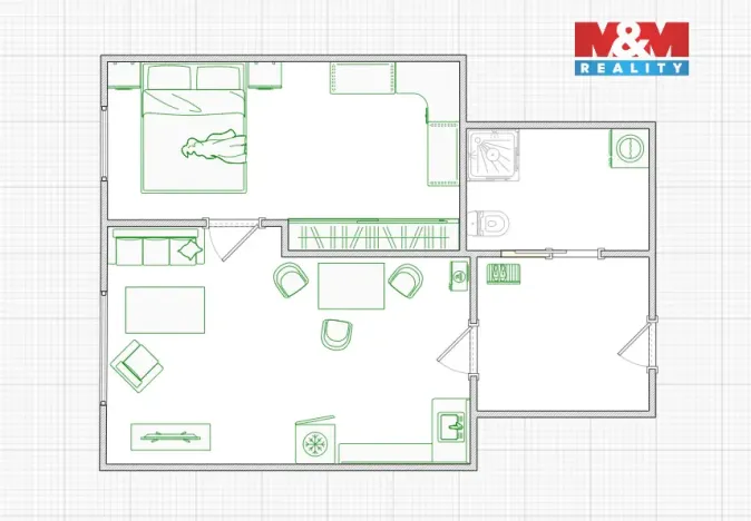 Pronájem bytu 2+kk, Praha - Libeň, U svobodárny, 46 m2
