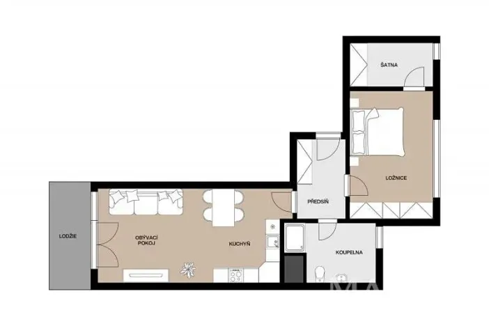 Pronájem bytu 2+kk, Praha - Háje, Výstavní, 61 m2