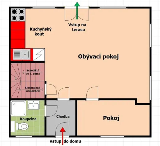 Pronájem rodinného domu, Mratín, Stodolní, 112 m2