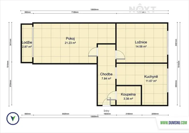 Pronájem bytu 2+1, Lukavice, 64 m2