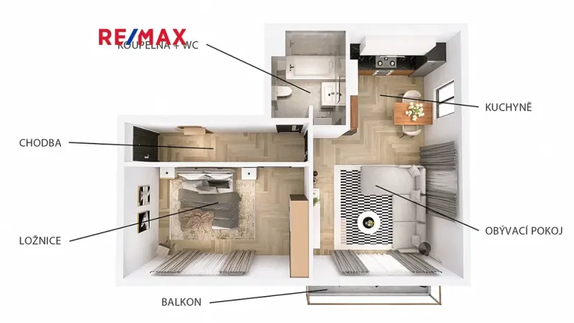 Pronájem bytu 2+kk, Lavičky, 60 m2