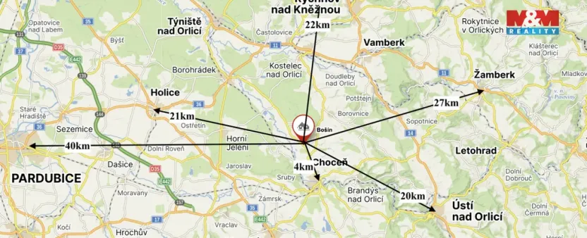 Prodej louky, Bošín, 799 m2