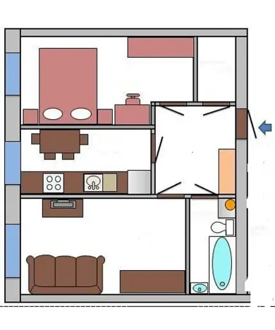 Pronájem bytu 2+1, Praha - Žižkov, Orebitská, 40 m2