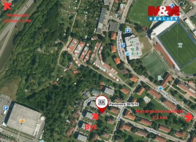Pronájem bytu 2+kk, Jihlava, Pavlovova, 56 m2