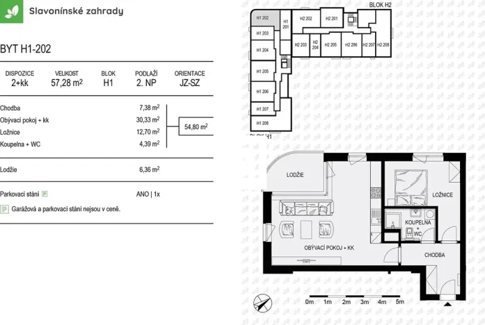 Pronájem bytu 2+kk, Olomouc, Loudova, 55 m2