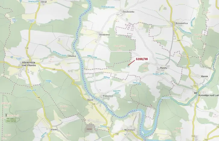 Dražba lesa, Hosty, 1685 m2