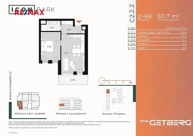 Pronájem bytu 2+kk, Kladno, Ke křížku, 51 m2