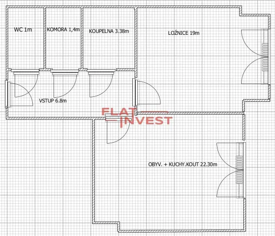 Pronájem bytu 2+kk, Praha - Žižkov, Buchovcova, 54 m2