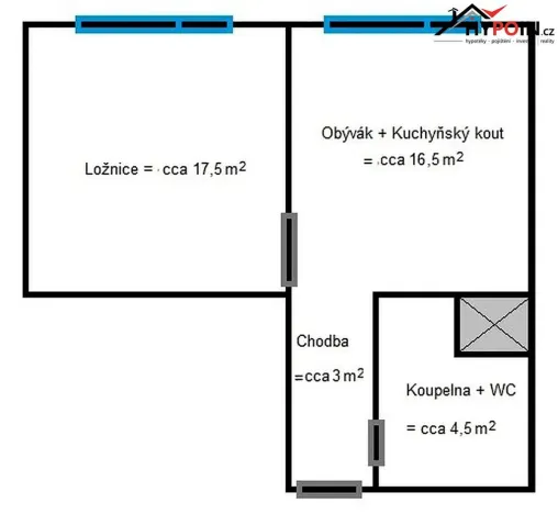 Prodej bytu 2+kk, Pardubice - Zelené Předměstí, Arnošta z Pardubic, 42 m2