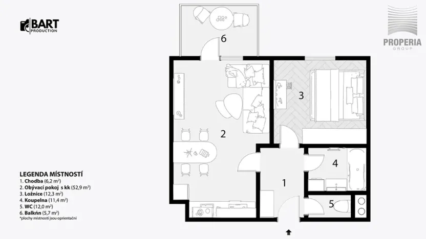 Pronájem bytu 2+kk, Brno, Hlinecká, 52 m2