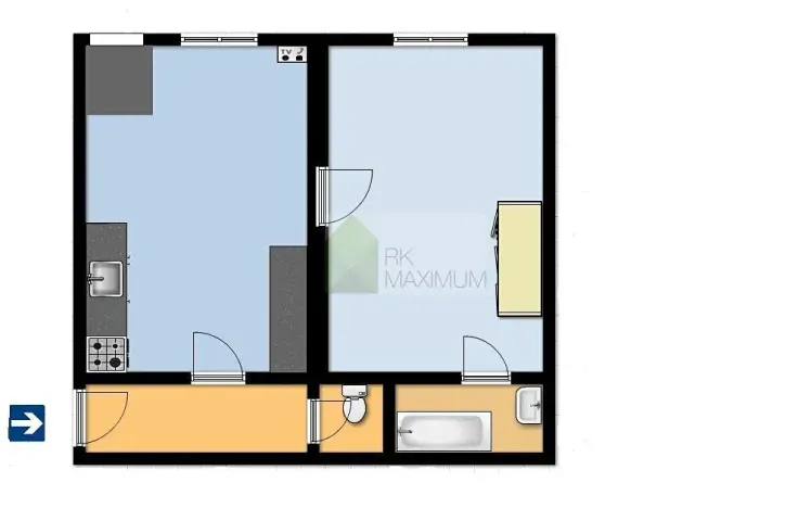 Pronájem bytu 2+kk, Praha - Žižkov, Ondříčkova, 43 m2