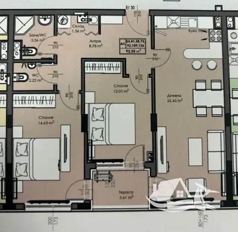 Prodej bytu 3+kk, Burgas, Bulharsko, 80 m2